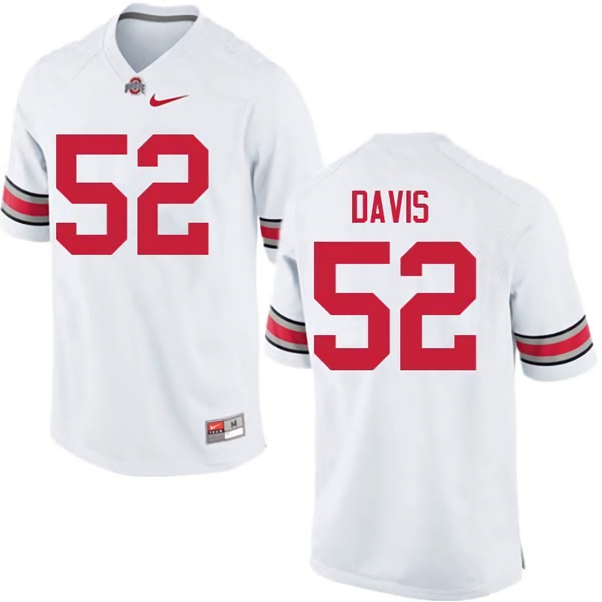 Wyatt Davis Ohio State Buckeyes Men's NCAA #52 Nike White College Stitched Football Jersey TQH5056UW